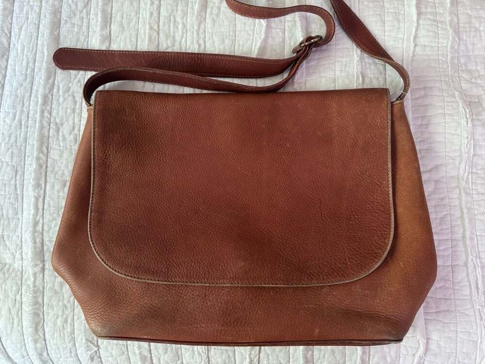 Vintage Coach Full-Grain Cowhide Flap Shoulder Bag
